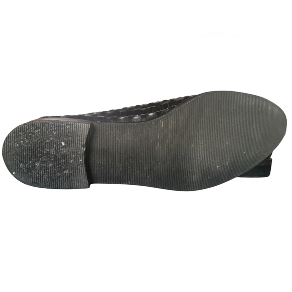 Greenwich Village Black Woven Upper Slip On Flats 6.5 - Picture 6 of 7